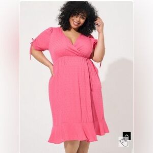 Torrid NWT Midi Swiss Linen Surplice Dress with pockets!